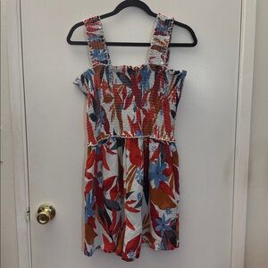 Floral and Leaf Print Romper